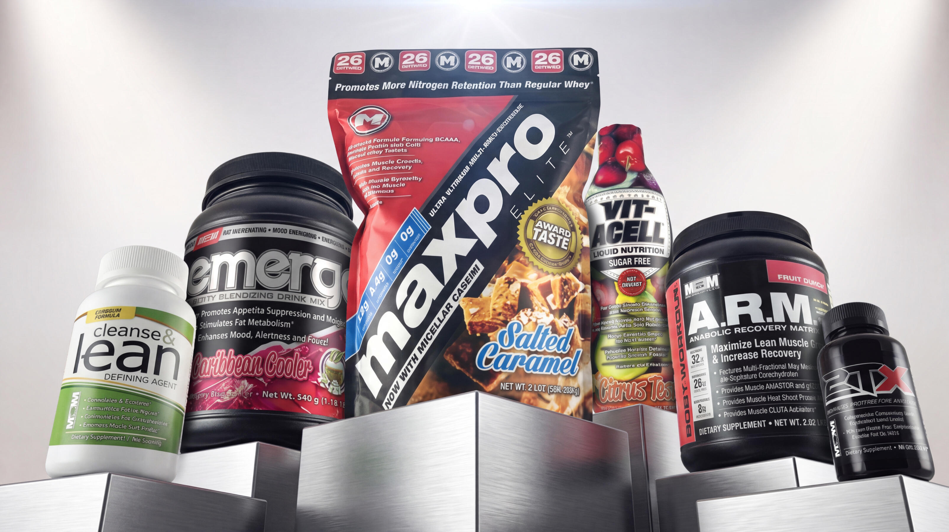 Packaging design for several Max Muscle branded SKU's.