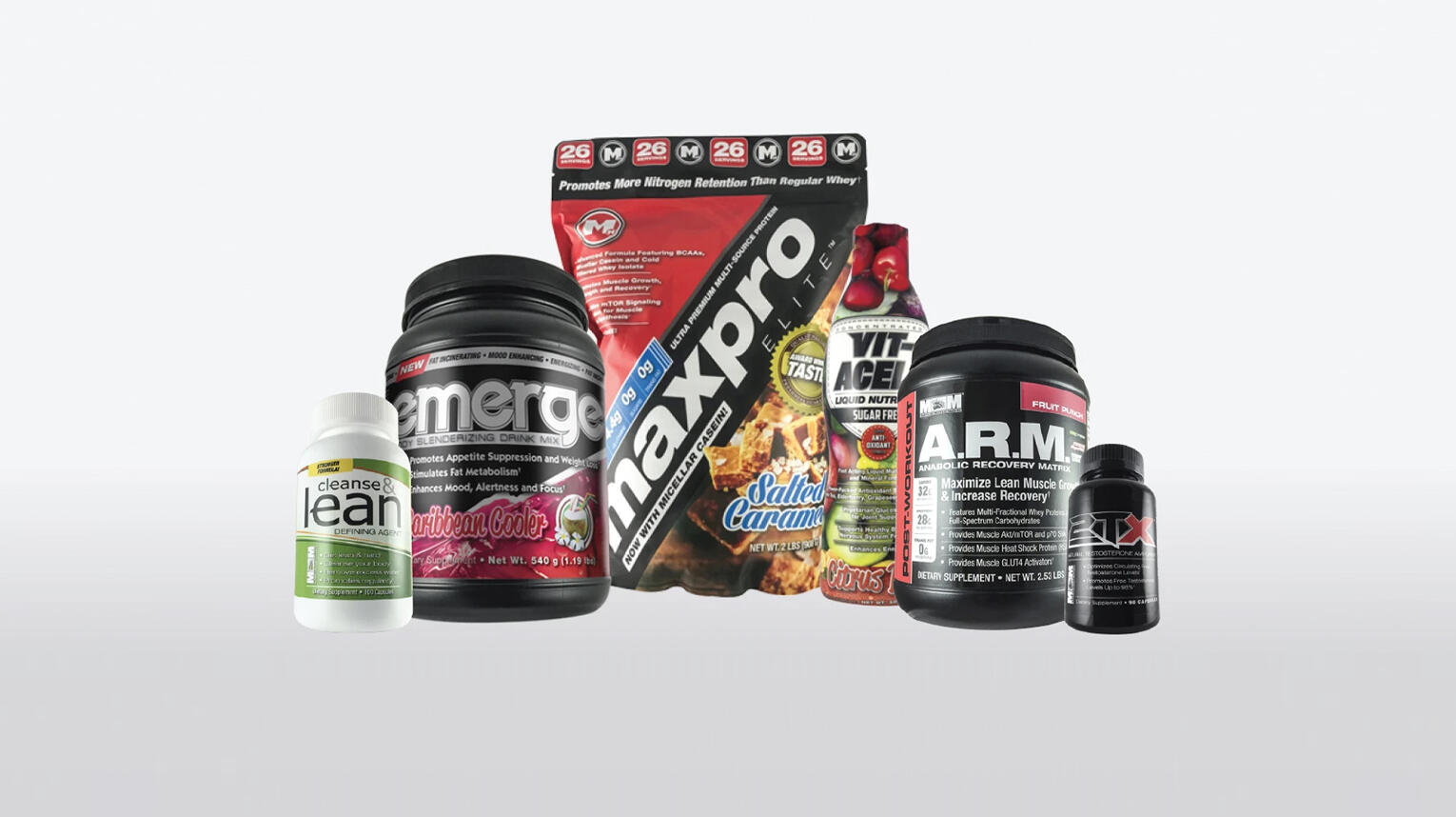 Packaging design for several Max Muscle branded SKU's.